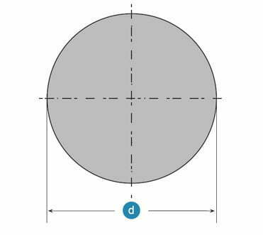 Circular bars (round) black, galvanized, Inox, aluminium